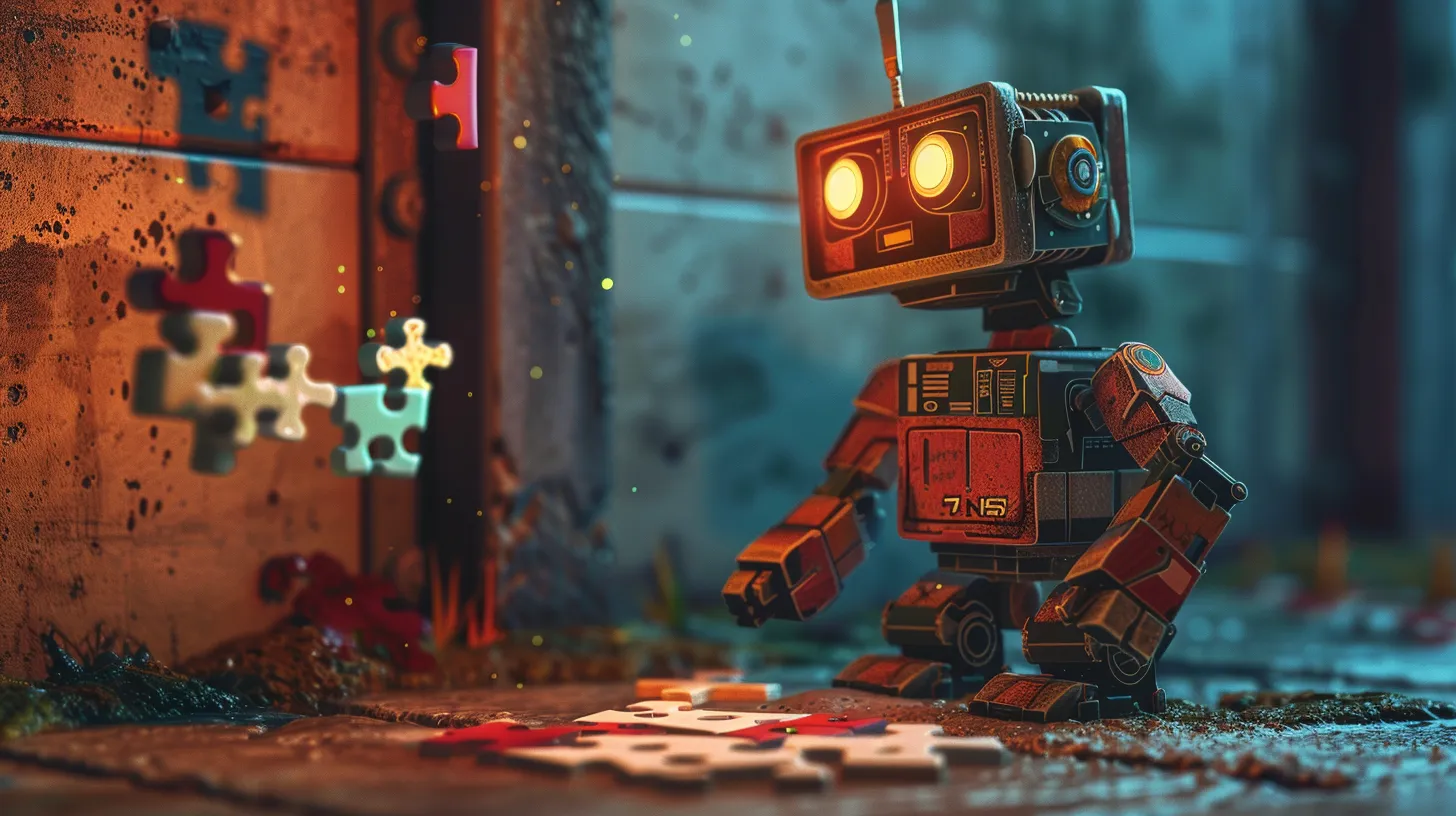 A robot solving a jigsaw puzzle